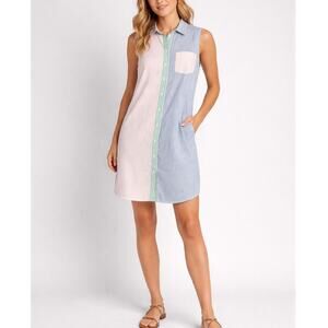 JCrew J Crew Colorblock Stripe Sleeveless Shirt Dress Coastal Preppy Size 4